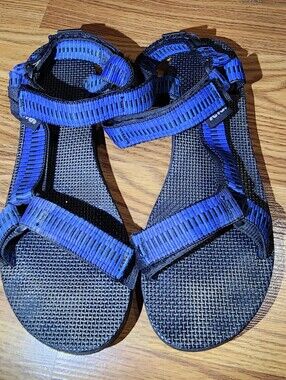 Vtg Teva Sport Sandals Pepsi Branding Blue Black Casual Hiking Sandals Promo *